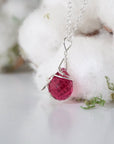 Sterling Silver Pink Tourmaline - Charm Necklace DesignsbyNatureGems