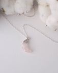 Sterling Silver Rose Quartz Moon Charm Necklace DesignsbyNatureGems