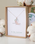 Sterling Silver Rose Quartz Moon Charm Necklace DesignsbyNatureGems
