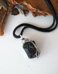 Sterling Silver Wire Wrapped Raw Tourmaline Necklace DesignsbyNatureGems