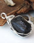 Sterling Silver Wire Wrapped Raw Tourmaline Necklace DesignsbyNatureGems