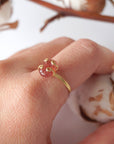 Strawberry Quartz - Adjustable Ring - 14k Gold Filled Designs by Nature Gems