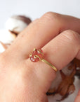 Strawberry Quartz - Adjustable Ring - 14k Gold Filled Designs by Nature Gems