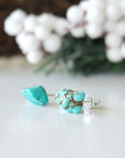 Side view of turquoise stud earrings showing sterling silver post and secure backing - hypoallergenic earrings for sensitive ears