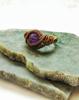 Wire Wrapped Amethyst Ring - February Birthstone DesignsbyNatureGems