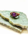 Wire Wrapped Amethyst Ring - February Birthstone DesignsbyNatureGems