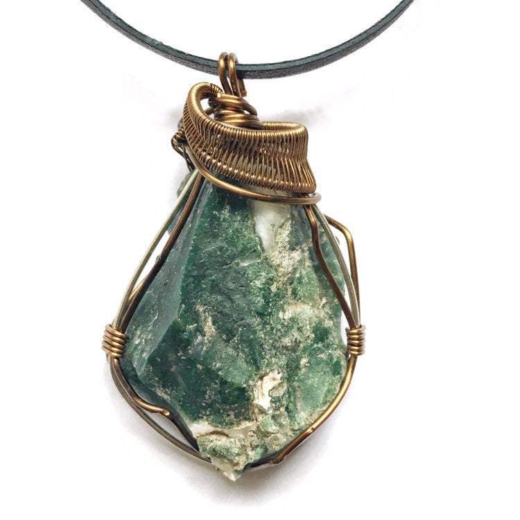 Raw Bloodstone Necklace (Heliotrope Stone) March Birthstone