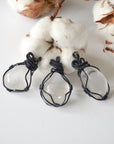 Women's Clear Quartz Pendant Necklace - Gunmetal Wire Wrapped DesignsbyNatureGems