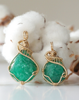 Vibrant Raw Emerald Necklace - 14k Gold Filled Setting