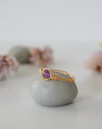 Simple Birthstone Ring - Amethyst Crystal