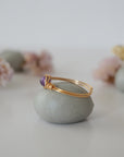 Simple Birthstone Ring - Amethyst