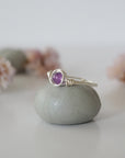 Simple Birthstone Ring - Amethyst