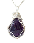 Dark Amethyst Necklace - Silver Plated Necklace