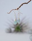Aquamarine Earrings - Teardrop Earrings - Sterling Silver