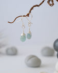 Aquamarine Earrings - Teardrop Earrings - Sterling Silver