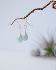 Aquamarine Earrings - Teardrop Earrings - Sterling Silver