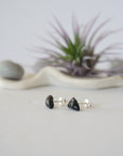 Blue Tigers Eye Earrings - Stud on Post Earrings