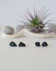 Blue Tigers Eye Earrings - Stud on Post Earrings