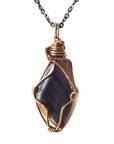 Blue Tiger's Eye Pendant - Antique Bronze Necklace