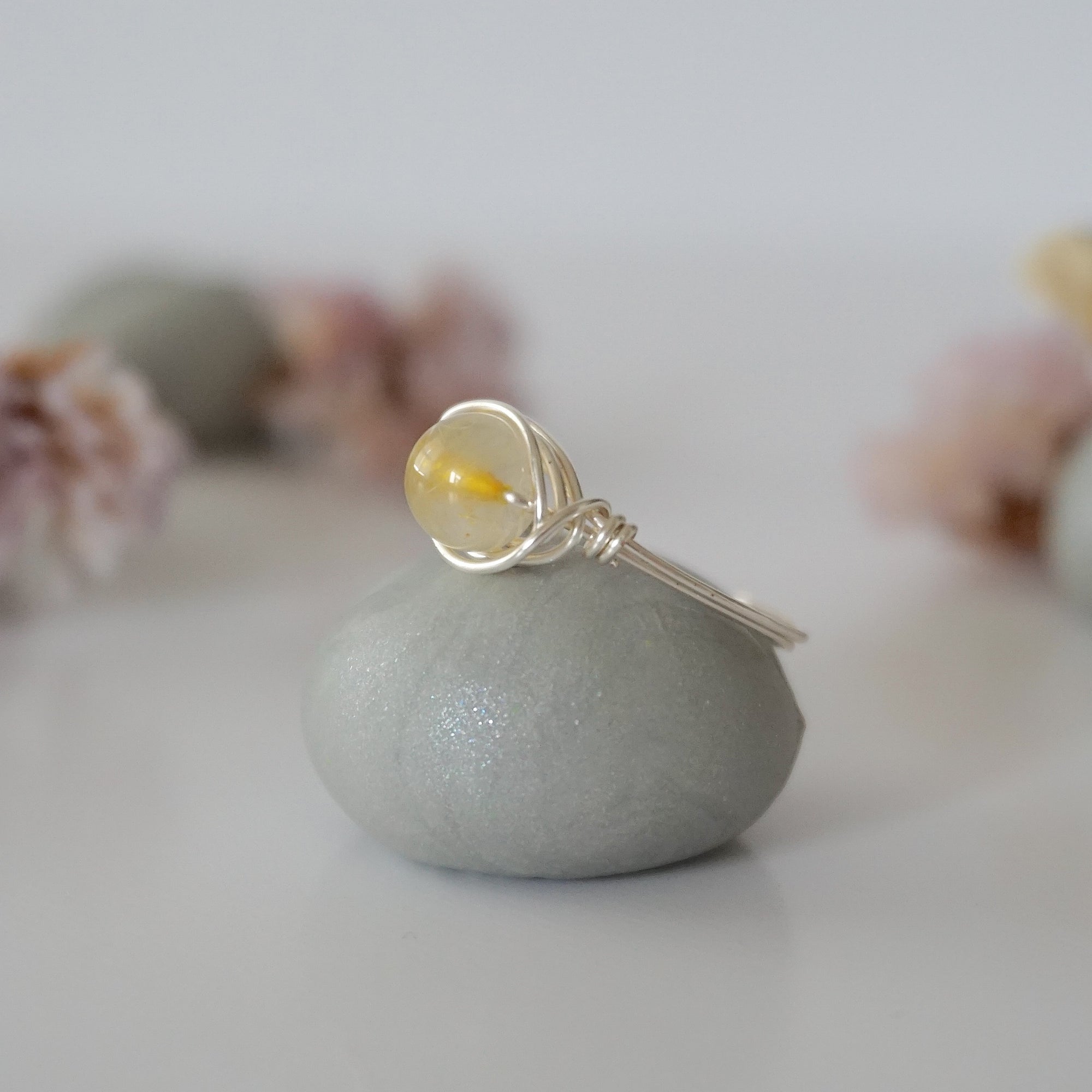 Simple Birthstone Ring - Citrine Crystal