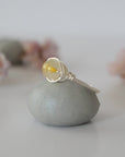 Simple Birthstone Ring - Citrine Crystal