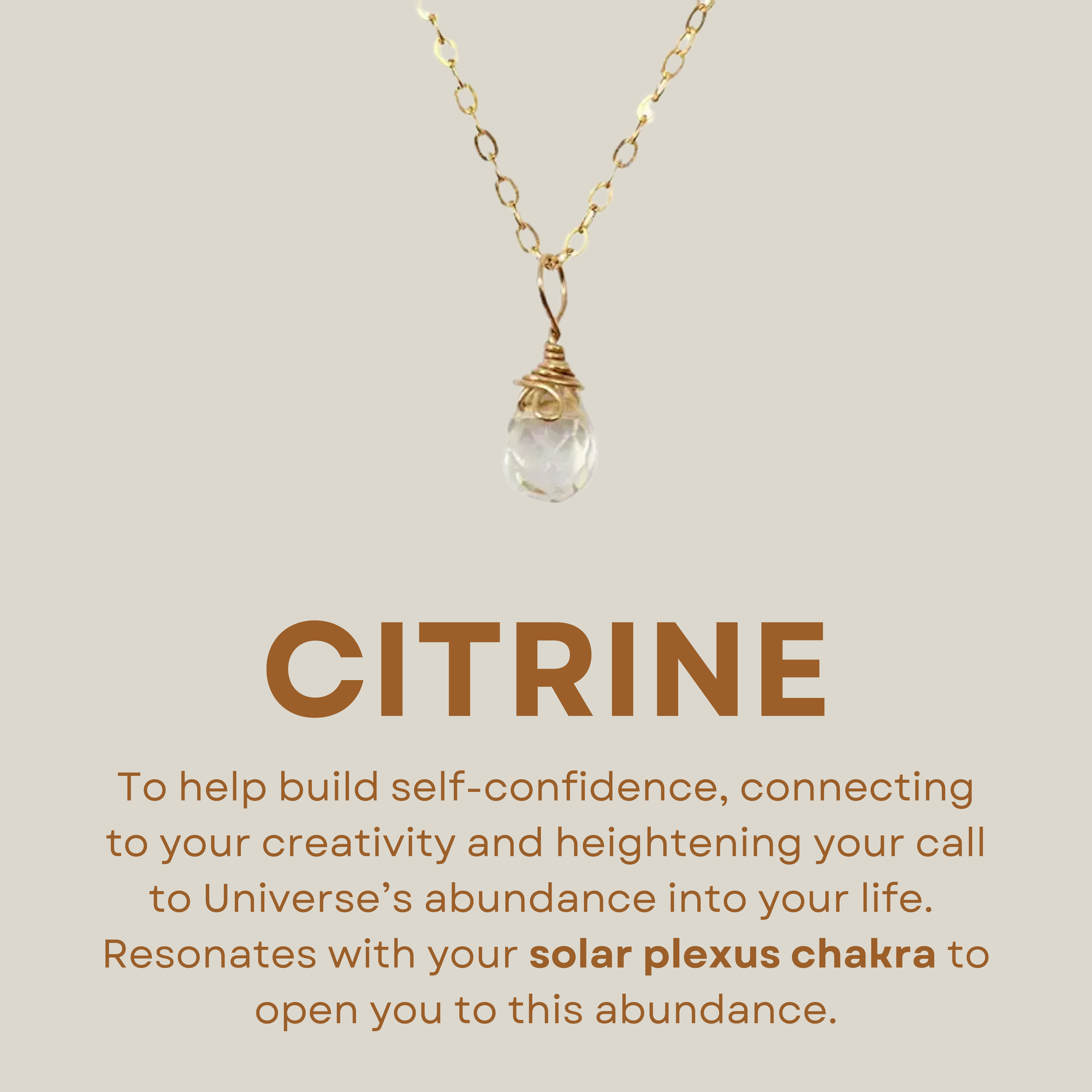 Citrine Faceted Necklace - Wrapped Charm Necklace - 14K Gold-Filled