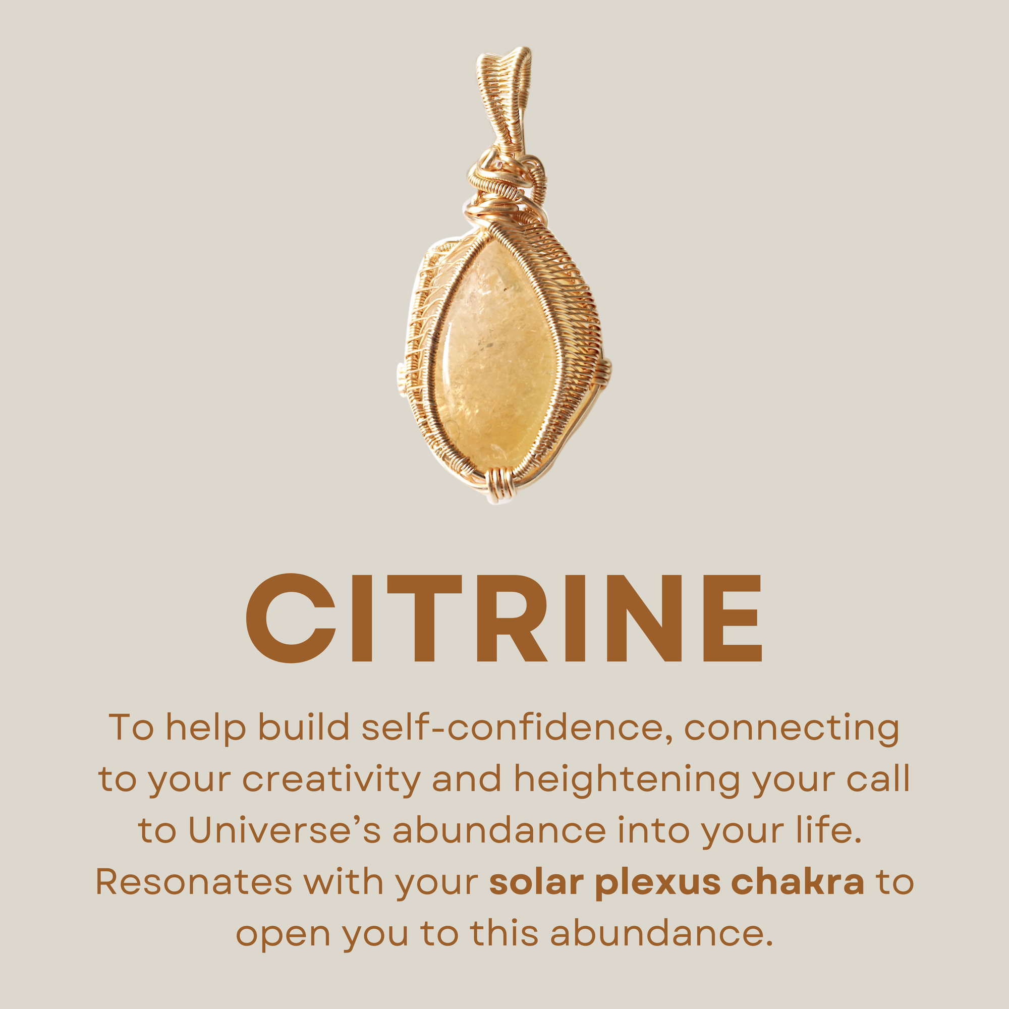 Gold Wire Wrapped Raw Citrine Necklace