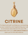 Gold Wire Wrapped Raw Citrine Necklace