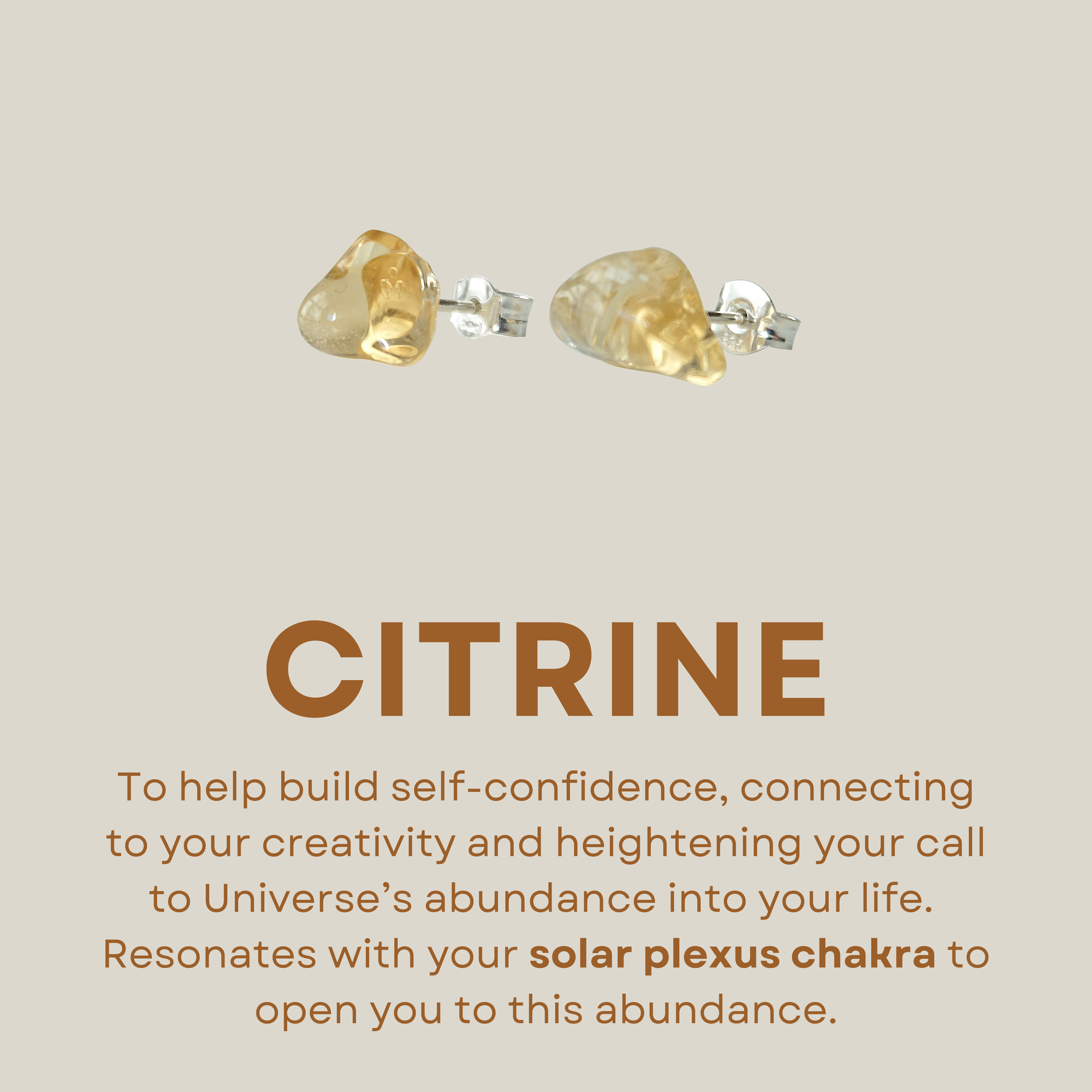 Citrine Stud Earrings - Stud on Post Earrings