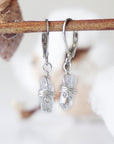 Clear Quartz Earrings - Lever Back Earrings - Silver Plated