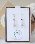 Clear Quartz Earrings - Lever Back Earrings - Silver Plated