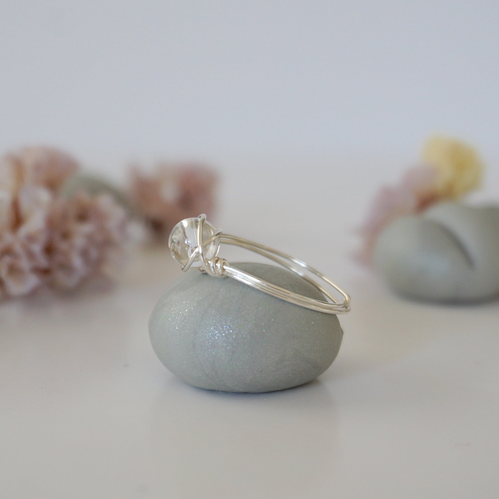 Simple Birthstone Ring - Clear Quartz (Rock Crystal)