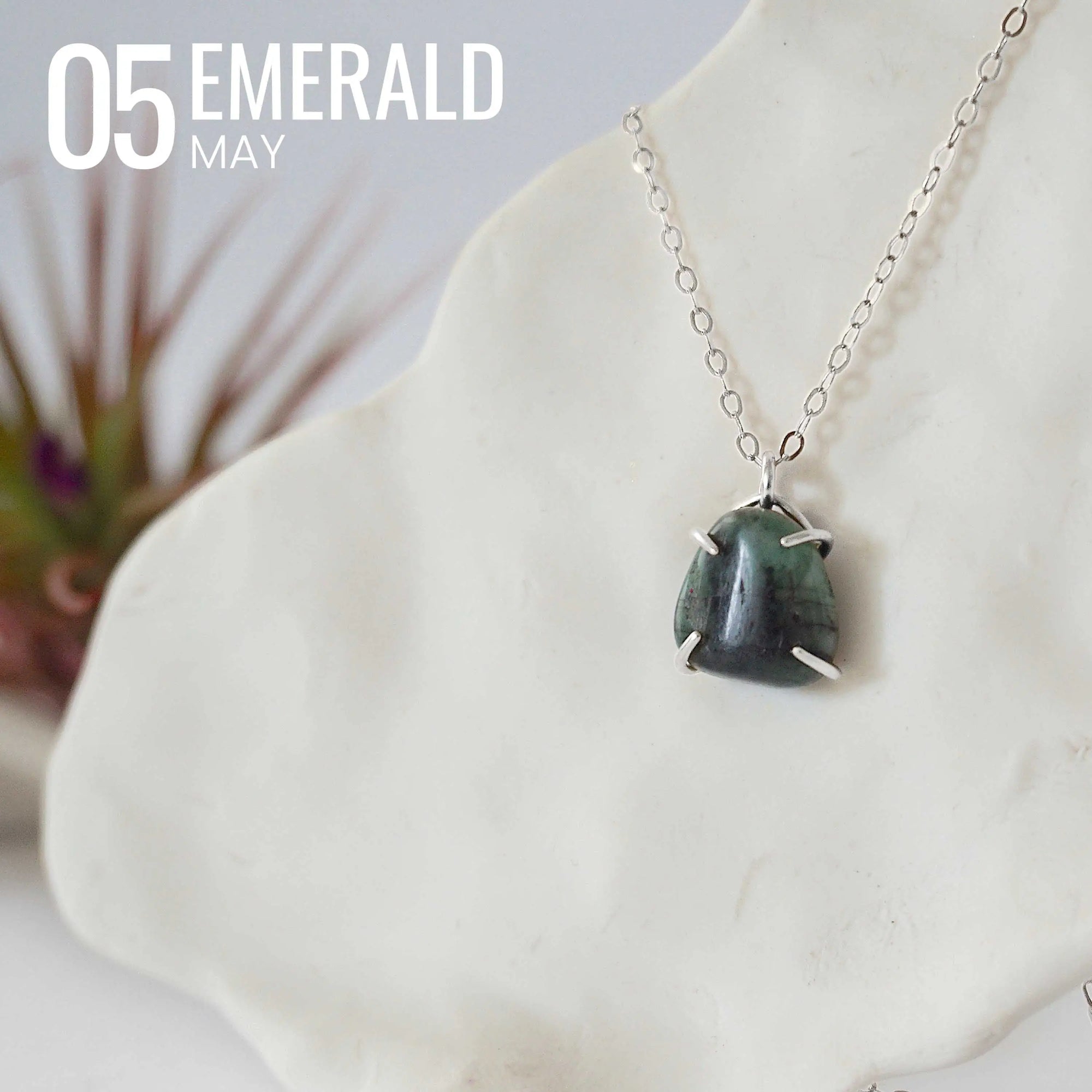 Huggie Charm Necklace - Sterling Silver - Choose Your Birthstone DesignsbyNatureGems