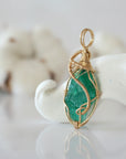 Vibrant Raw Emerald Necklace - 14k Gold Filled Setting