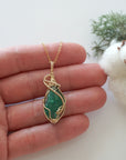 Vibrant Raw Emerald Necklace - 14k Gold Filled Setting