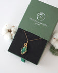 Vibrant Raw Emerald Necklace - 14k Gold Filled Setting