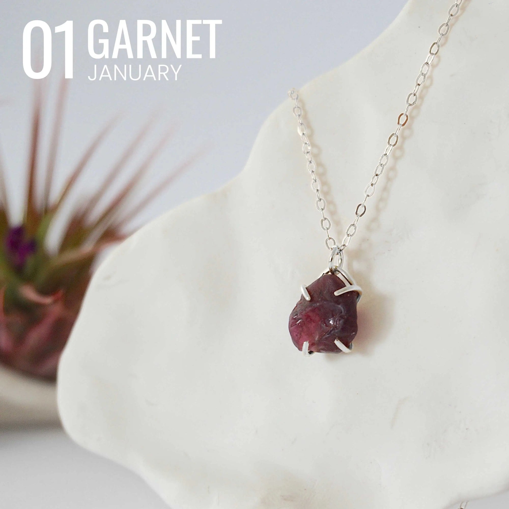 Huggie Charm Necklace - Sterling Silver - Choose Your Birthstone DesignsbyNatureGems