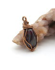 Garnet Necklace – Antique Bronze Birthstone Pendant