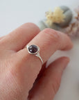 Simple Birthstone Ring - Garnet