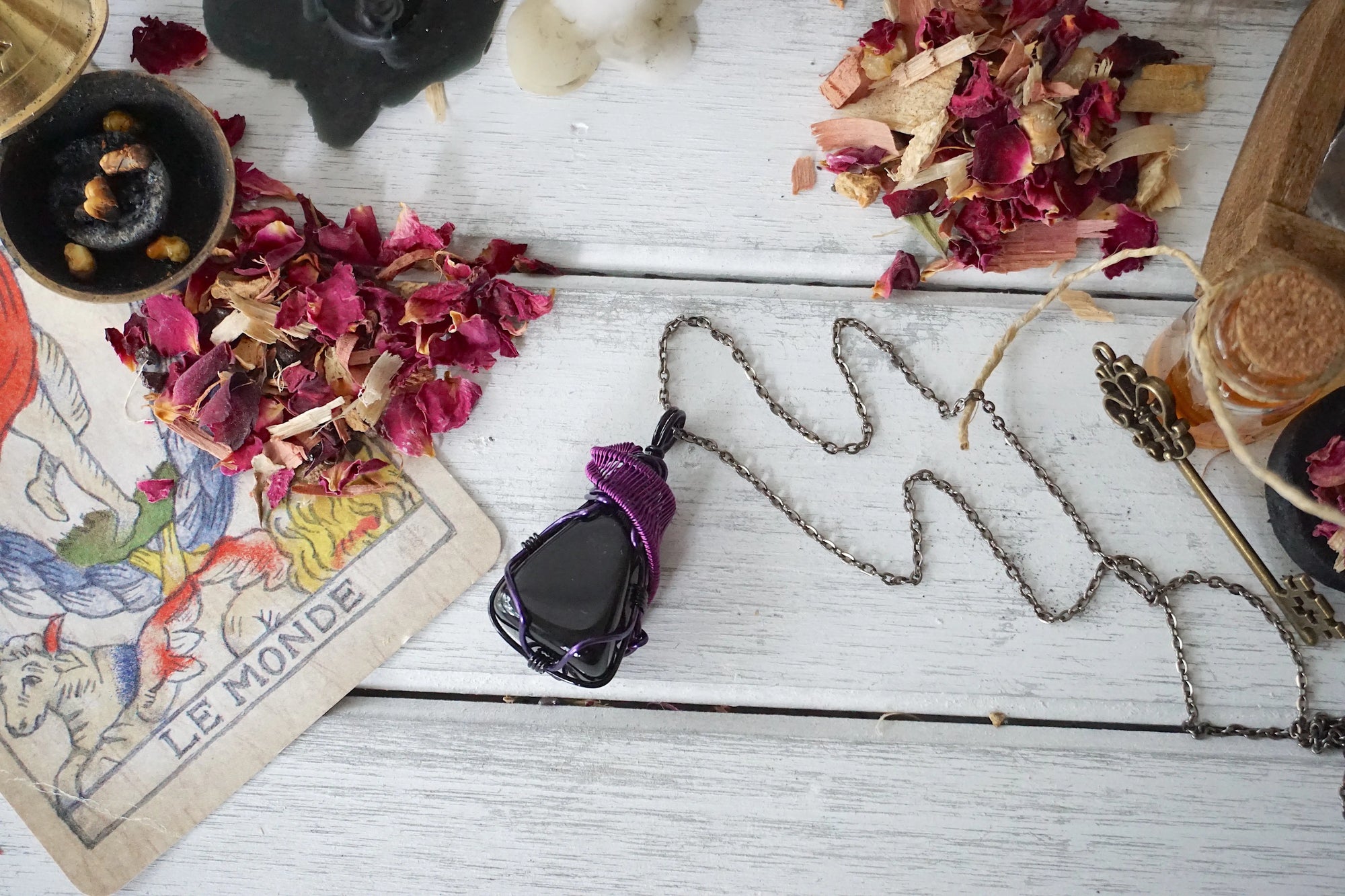 Obsidian Wrap – Black &amp; Purple Setting | Aura Collection Obsidian Guardian