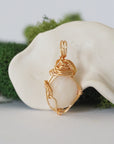 Fire Opal and Pearl Necklace - Gold Plated Necklace