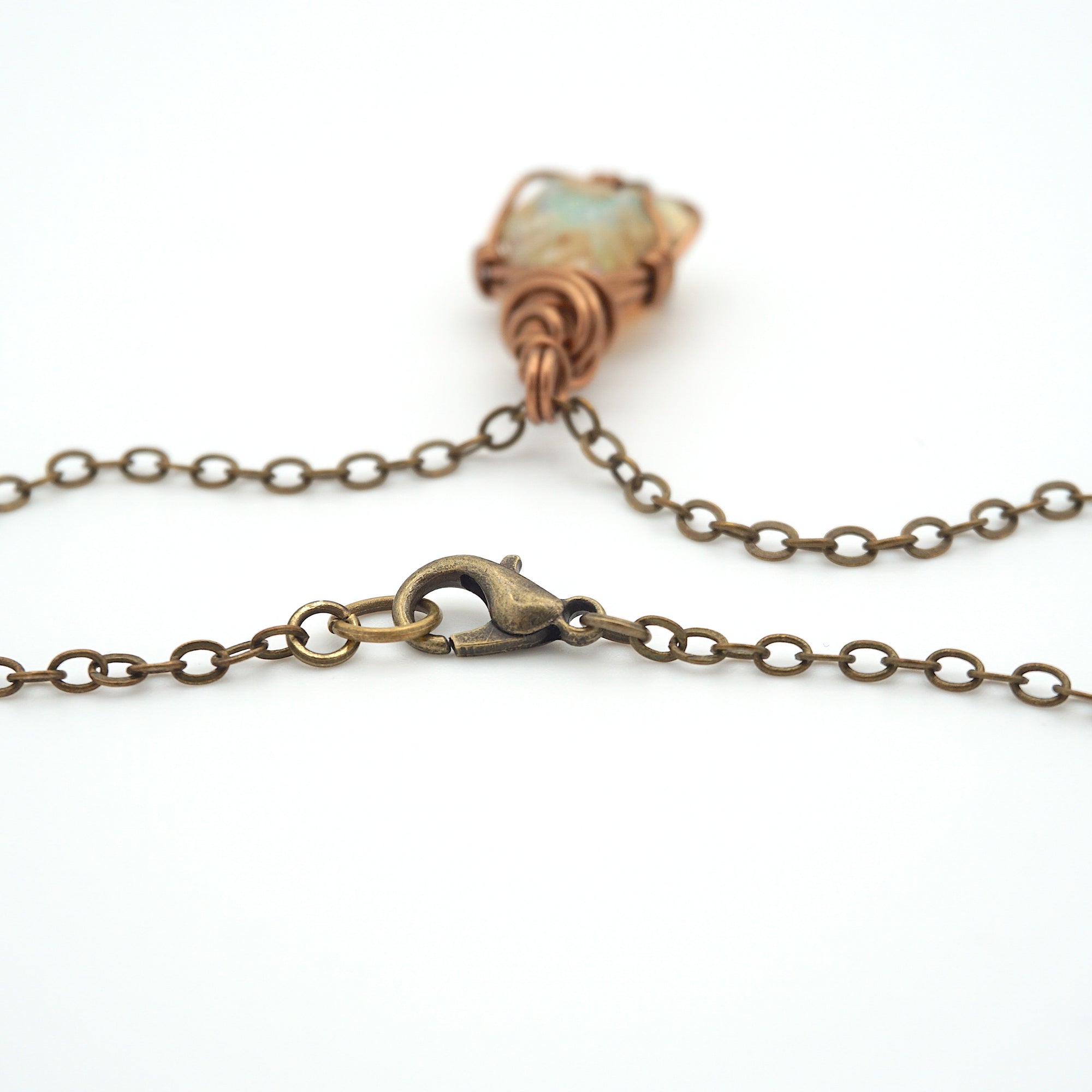 Opal Birthstone Necklace – Classic Bronze Wrap