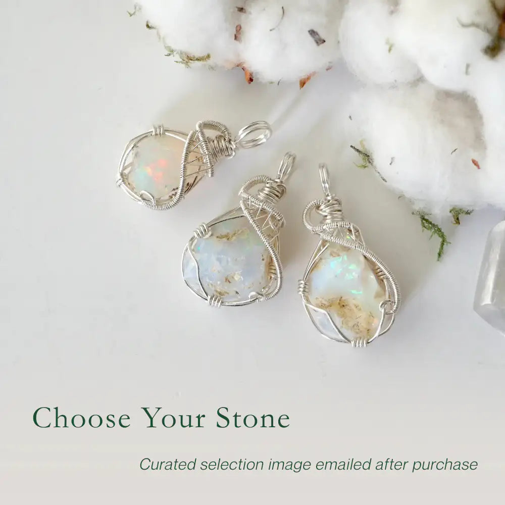 Fire Opal Necklace - Sterling Silver