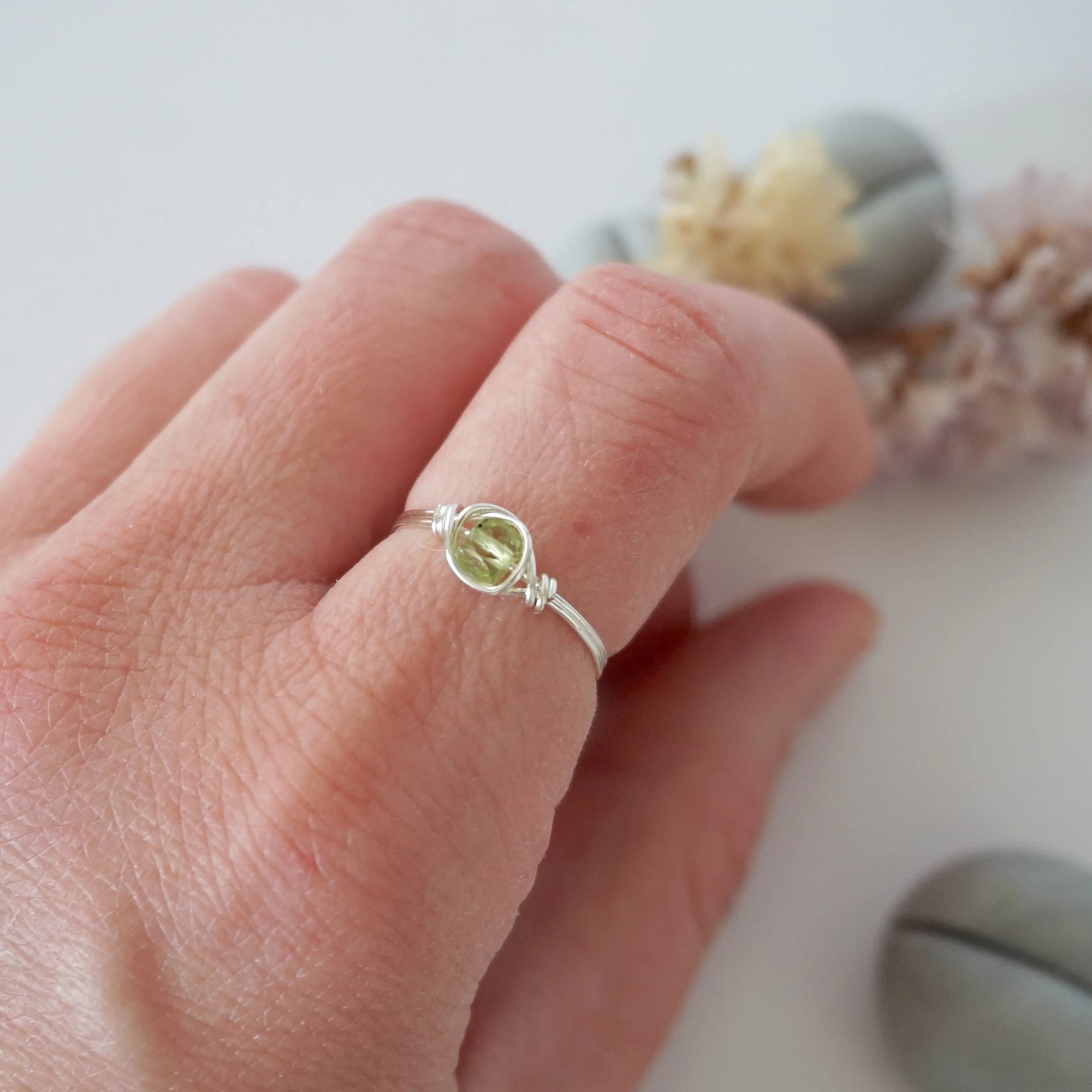 Simple Peridot Birthstone Ring