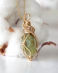 Raw Peridot Necklace - 14k Gold Filled