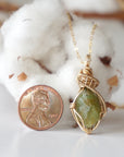 Raw Peridot Necklace - 14k Gold Filled