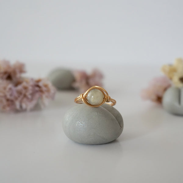 Simple Birthstone Ring - Peruvian Opal