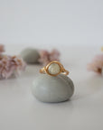 Simple Birthstone Ring - Peruvian Opal