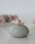 Simple Birthstone Ring - Peruvian Opal