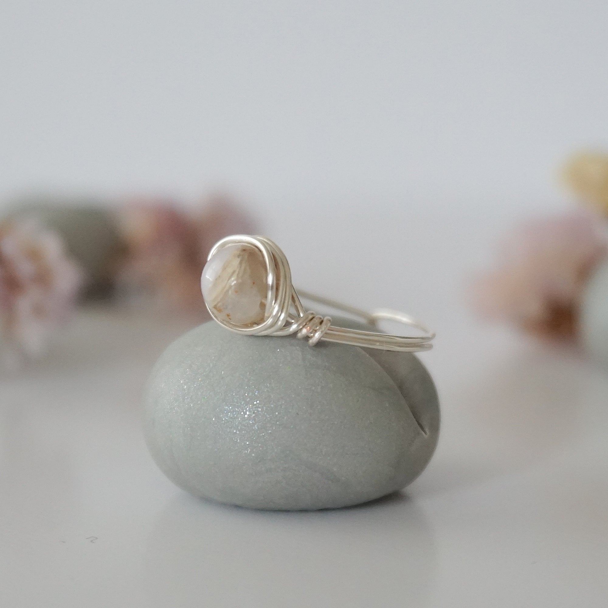 Simple Birthstone Ring - Peruvian Opal